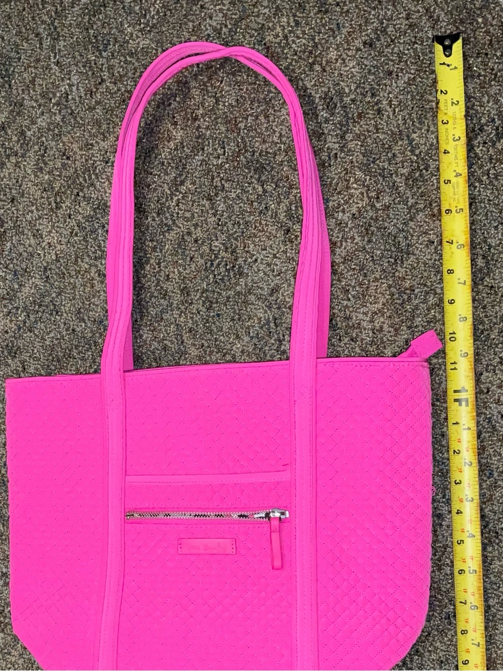 VERA BRADLEY MICROFIBER FUCHSIA MAGENTA ROSE small iconic vera bag NWT